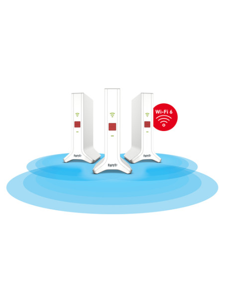 FRITZ!Repeater FRITZ!Mesh Set 4200 3-pack Edition Inter Ripetitore di rete 4200 Mbit/s Rosso, Bianco
