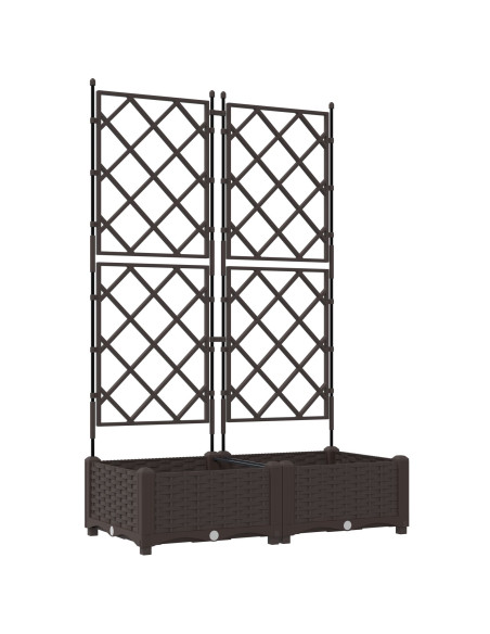 Fioriera  con Traliccio 2 pz Marrone 80x40x125.5 cm