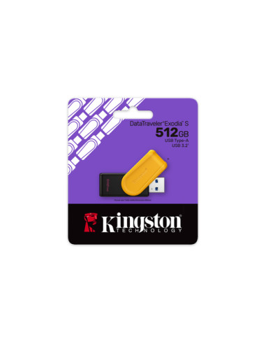Kingston Technology DataTraveler 512GB Portable USB 3.2 Gen 1 Exodia S (Nero/Giallo)