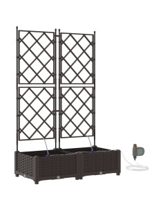 Vaso da giardino 2 pcs Marrone Acciaio