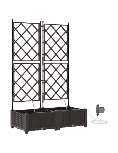 Vaso da giardino 2 pcs Marrone Acciaio