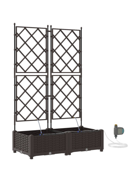 Vaso da giardino 2 pcs Marrone Acciaio