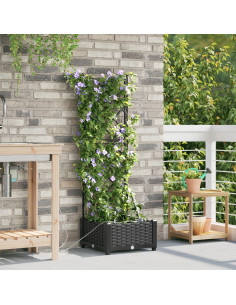 Vaso da giardino Nero 40 x 40 x 126 cm Acciaio