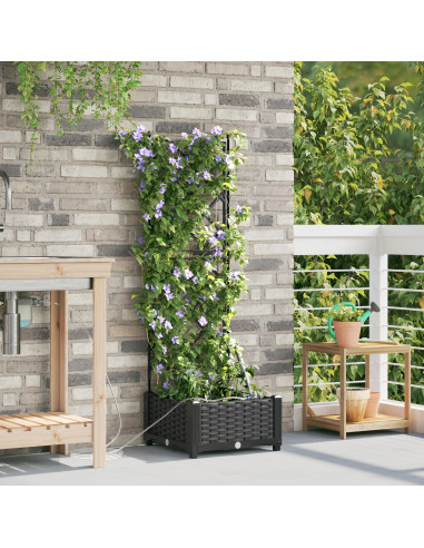 Vaso da giardino Nero 40 x 40 x 126 cm Acciaio