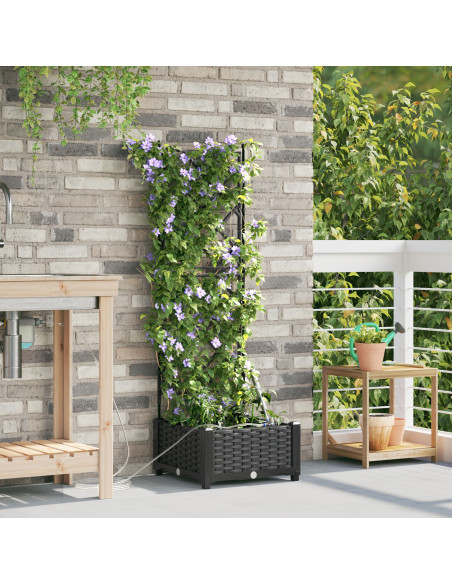 Vaso da giardino Nero 40 x 40 x 126 cm Acciaio