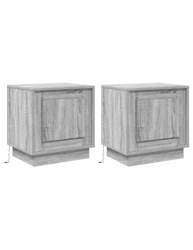 Armadio da Notte 2 pcs Grigio 44 x 34,5 x 45 cm