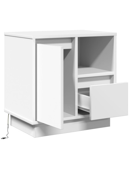 Bianco MDF Medio Comodino Rettangolare Moderno Durevole