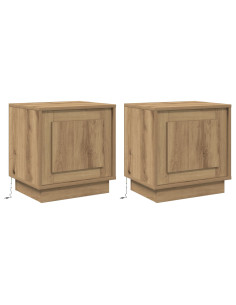 Armadio da Notte 2 pcs Rovere artigianale 44 x 34,5 x 45 cm