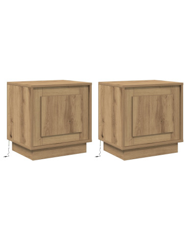 Armadio da Notte 2 pcs Rovere artigianale 44 x 34,5 x 45 cm