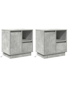 Armadio da Notte 2 pcs Grigio cemento 50 x 34,5 x 50 cm.