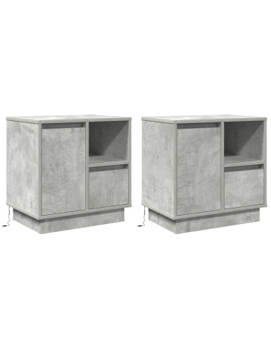 Armadio da Notte 2 pcs Grigio cemento 50 x 34,5 x 50 cm.