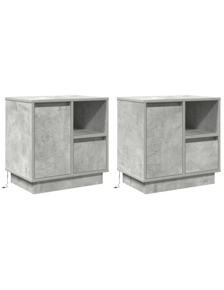 Armadio da Notte 2 pcs Grigio cemento 50 x 34,5 x 50 cm.