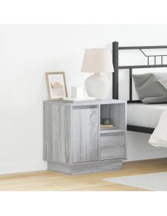 Armadio da Notte Grigio 50 x 34,5 x 50 cm. Legno multistrato