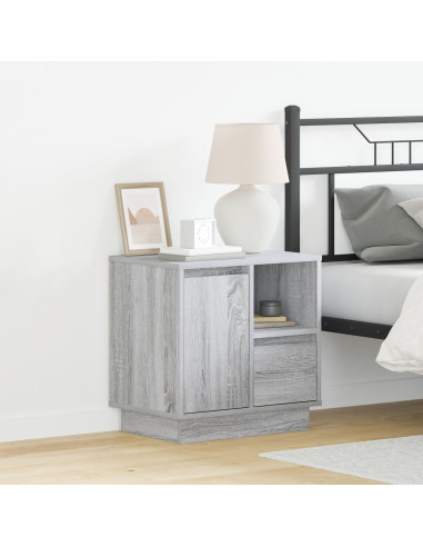 Armadio da Notte Grigio 50 x 34,5 x 50 cm. Legno multistrato