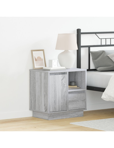 Armadio da Notte Grigio 50 x 34,5 x 50 cm. Legno multistrato