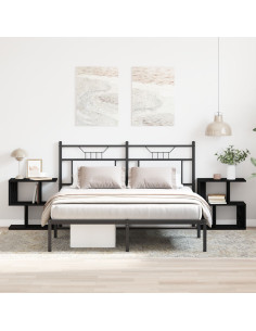 Armadio da Notte 2 pcs Rovere Nero 50 x 30 x 51,5 cm