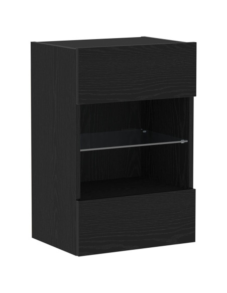Mobile TV LED  Nero Rovere 40x30x60,5cm in Legno ingegnerizzato