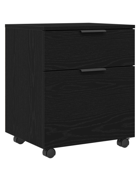 Armadio Mobile con Ruote  Nero Rovere 45x38x54 cm