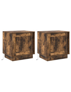 Armadio da Notte 2 pcs Rovere fumé 44 x 34,5 x 45 cm