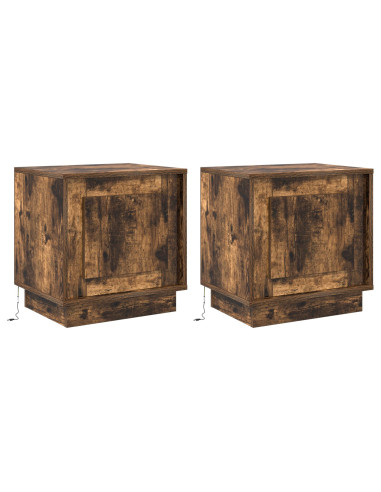 Armadio da Notte 2 pcs Rovere fumé 44 x 34,5 x 45 cm