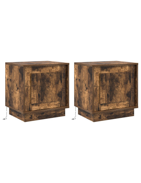 Armadio da Notte 2 pcs Rovere fumé 44 x 34,5 x 45 cm