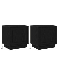 Armadio da Notte 2 pcs Nero 44 x 34,5 x 45 cm Legno multistrato