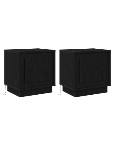 Armadio da Notte 2 pcs Nero 44 x 34,5 x 45 cm Legno multistrato