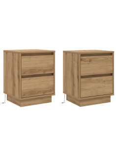 Armadio da Notte 2 pcs Rovere artigianale 39 x 34,5 x 50 cm