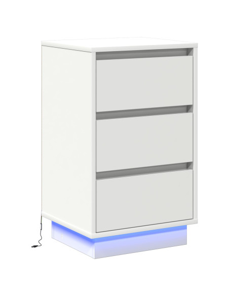 Comodino  con LED bianco 39x34.5x65 cm legno ingegnerizzato