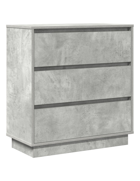 Comodino  con LED Grigio cemento 71x34,5x75 cm Legno ingegnerizzato