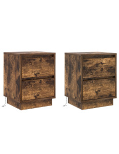 Armadio da Notte 2 pcs Rovere fumé 39 x 34,5 x 50 cm