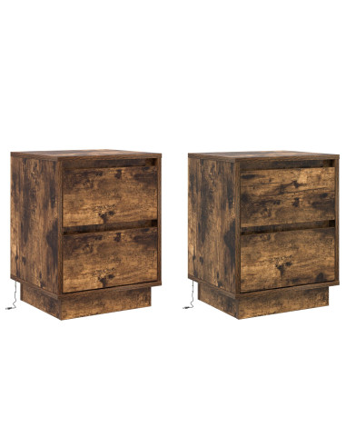 Armadio da Notte 2 pcs Rovere fumé 39 x 34,5 x 50 cm