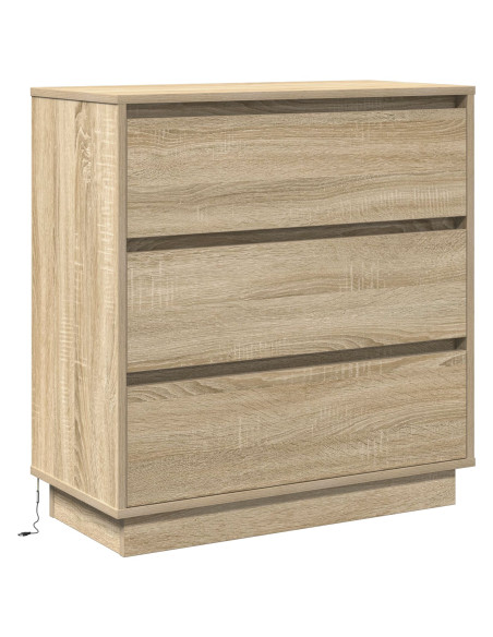 Comodino con LED Rovere Sonoma 71x34,5x75 cm Legno Ingegnerizzato