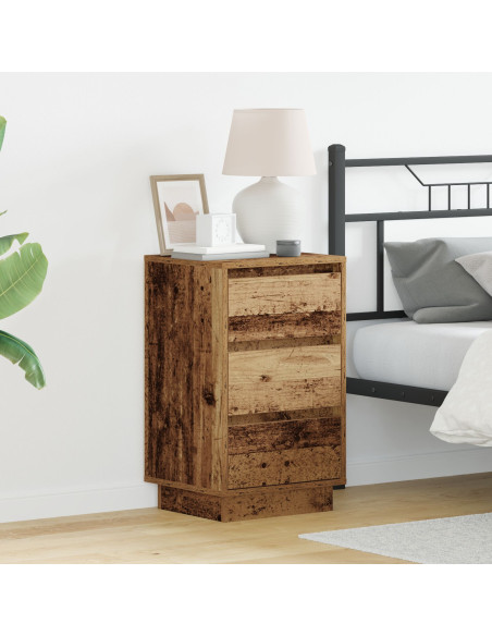 Comodino  con LED Legno antico 39x34,5x65 cm Legno ingegnerizzato