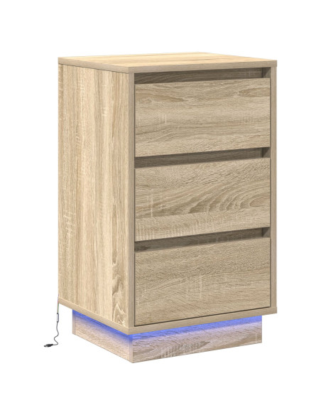 Comodino  con LED Rovere Sonama 39x34,5x65 cm Legno ingegnerizzato