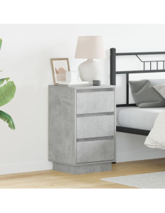 Armadio da Notte con cassetto Grigio cemento 39 x 34,5 x 65 cm
