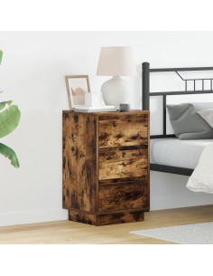 Armadio da Notte con cassetto Rovere fumé 39 x 34,5 x 65 cm