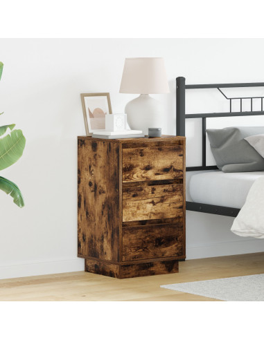 Armadio da Notte con cassetto Rovere fumé 39 x 34,5 x 65 cm