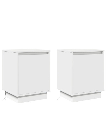 Tavoli da Comodino Set di 2 Bianco Legno ingegnerizzato