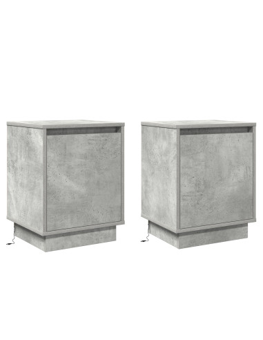 Armadio da Notte 2 pcs Grigio cemento 39 x 34,5 x 50 cm