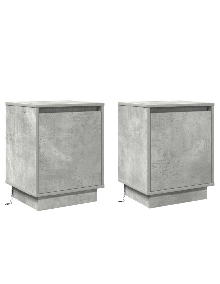 Comodini Set di 2 Grigio cemento Legno ingegnerizzato