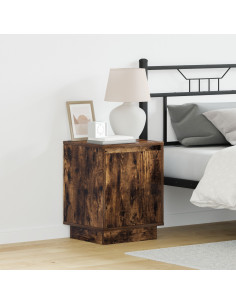 Armadio da Notte con 2 pcs Rovere fumé 39 x 34.5 x 50 cm