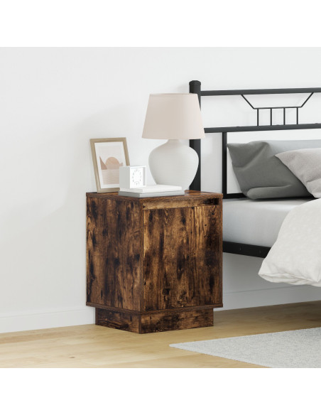 Armadio da Notte con 2 pcs Rovere fumé 39 x 34.5 x 50 cm