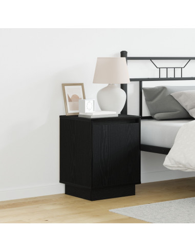 Armadio da Notte Rovere Nero 39 x 34,5 x 50 cm