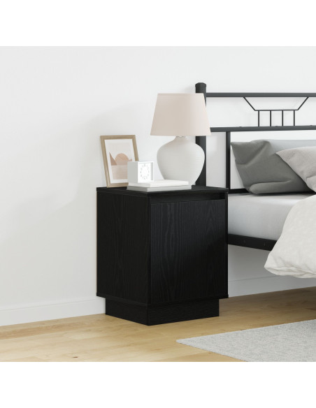 Armadio da Notte Rovere Nero 39 x 34,5 x 50 cm