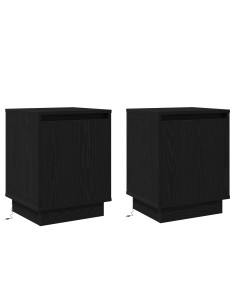 Armadio da Notte 2 pcs Rovere Nero 39 x 34,5 x 50 cm