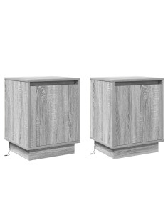Armadio da Notte 2 pcs Grigio 39 x 34,5 x 50 cm