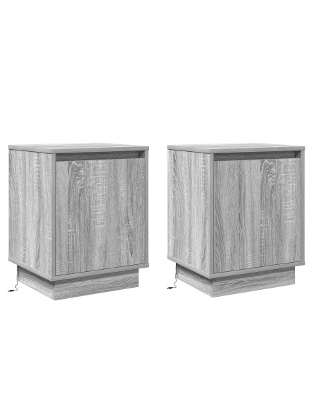 Comodini Set di 2 Grigio sonoma Legno ingegnerizzato