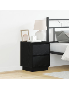 Armadio da Notte 2 pcs Rovere Nero 39 x 34,5 x 50 cm