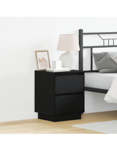 Armadio da Notte 2 pcs Rovere Nero 39 x 34,5 x 50 cm